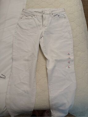 Old Navy Women's White Straight-Leg Jeans